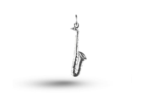 White gold Simple Saxophone charm.