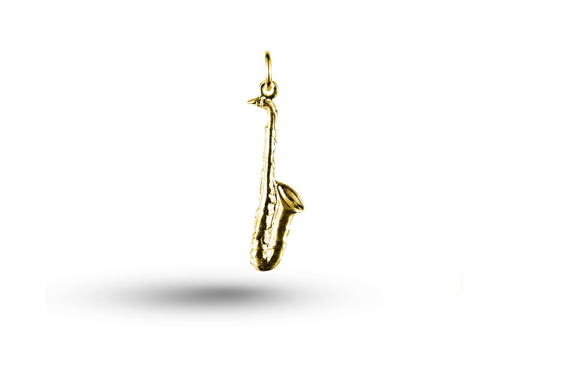 Yellow gold Simple Saxophone charm.
