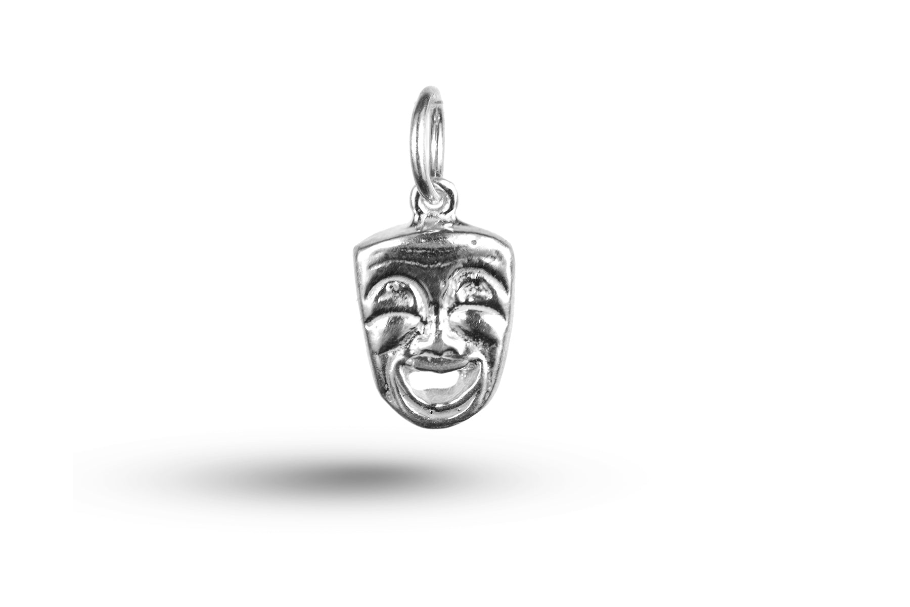 White gold Comedy and Tragedy Reversible charm.