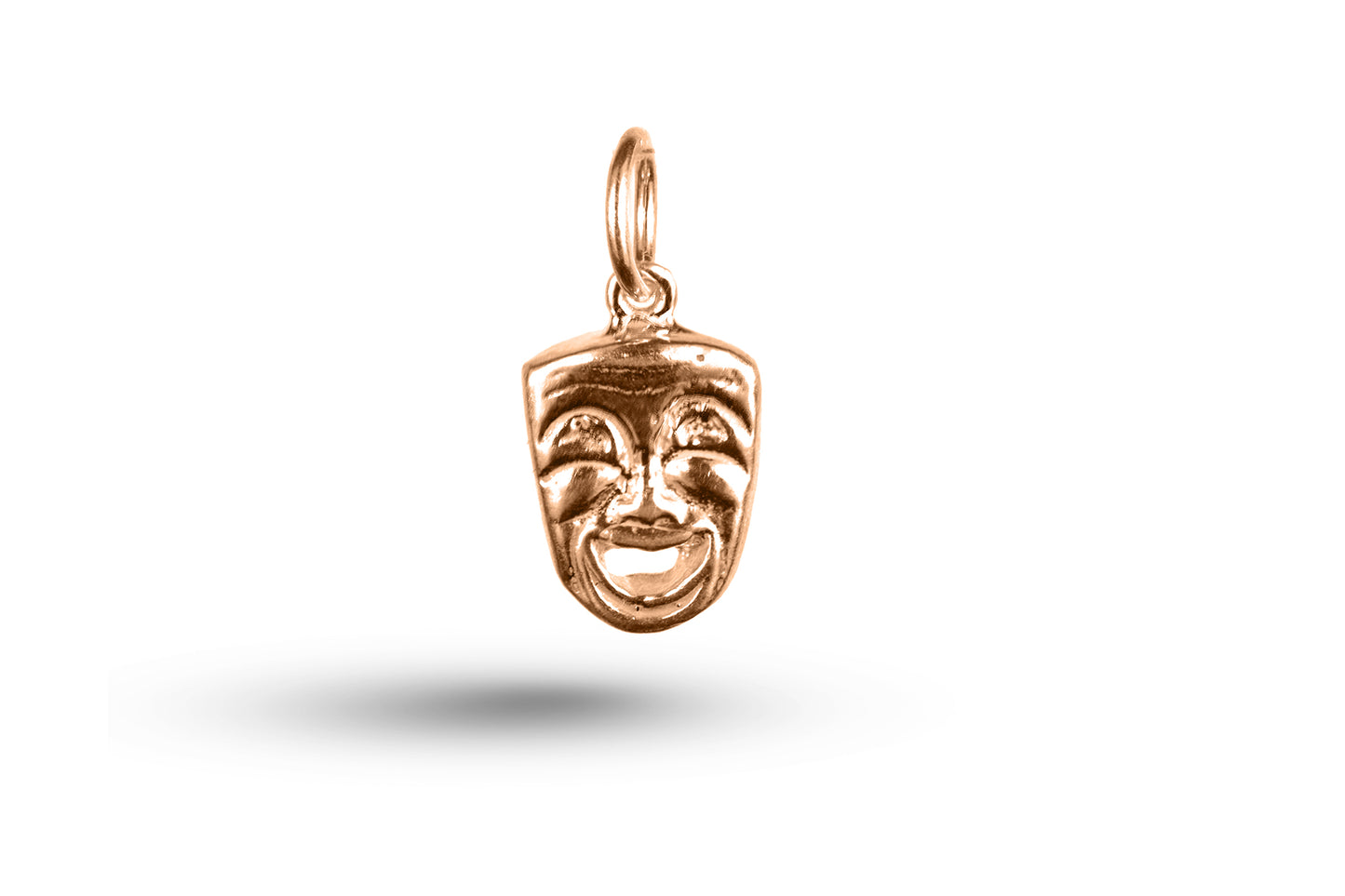 Rose gold Comedy and Tragedy Reversible charm.