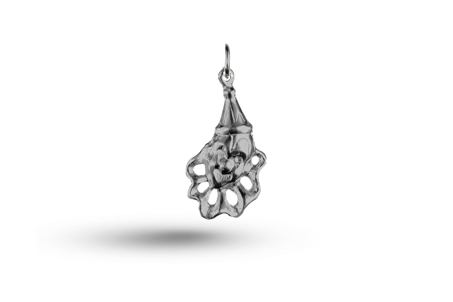 White gold Clown Head charm.