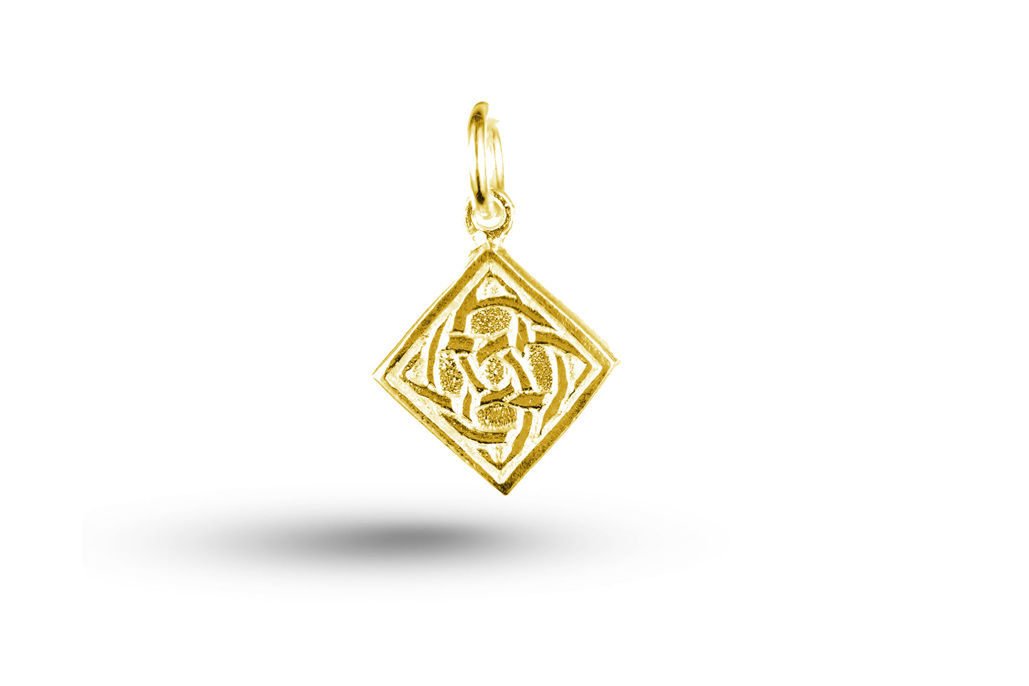 Luxury yellow gold Celtic Square charm.