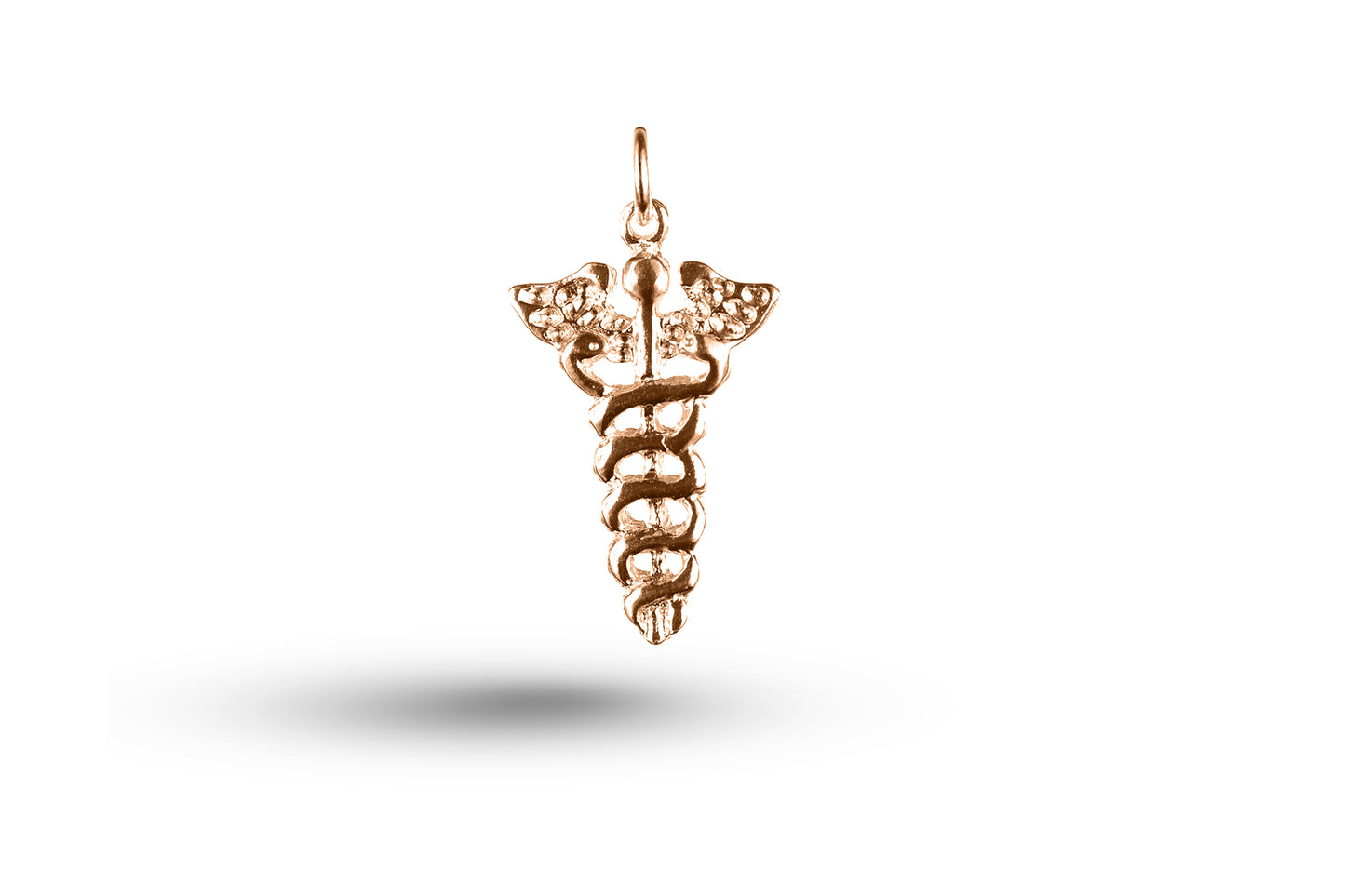 Rose gold Medical Emblem charm.