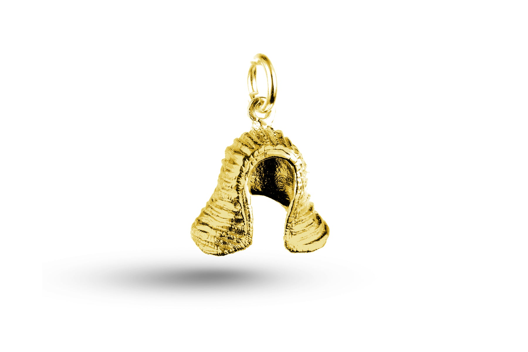 Yellow gold Judges Wig charm.