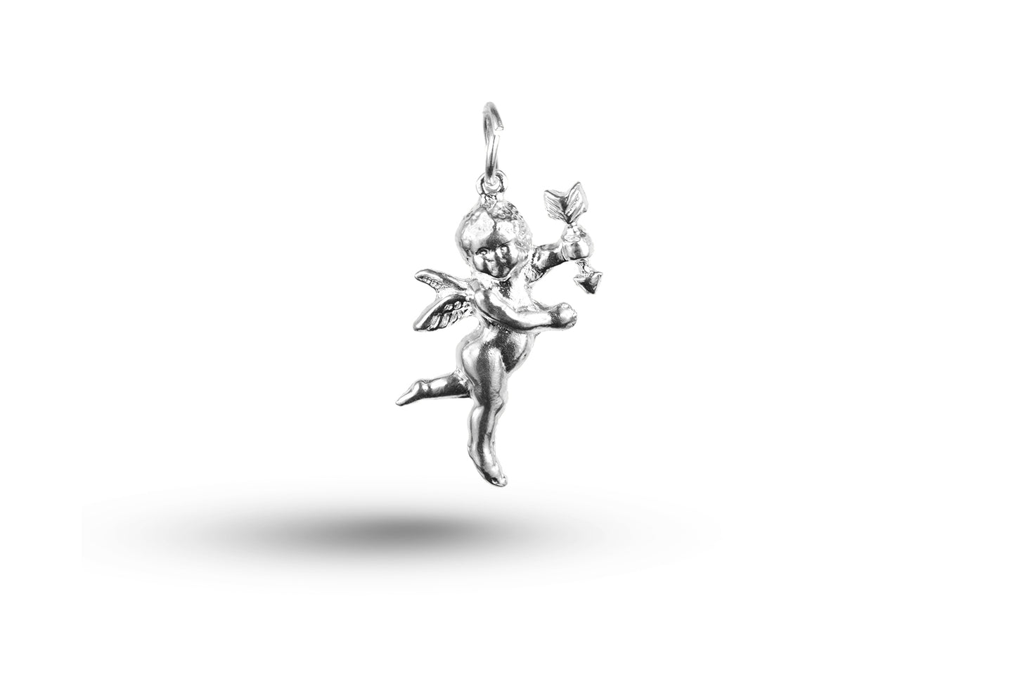 White gold Cupid with Arrow charm.