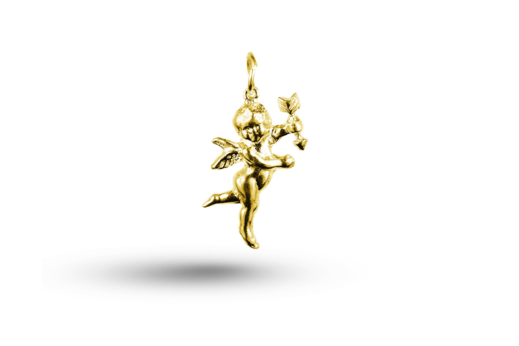 Yellow gold Cupid with Arrow charm.