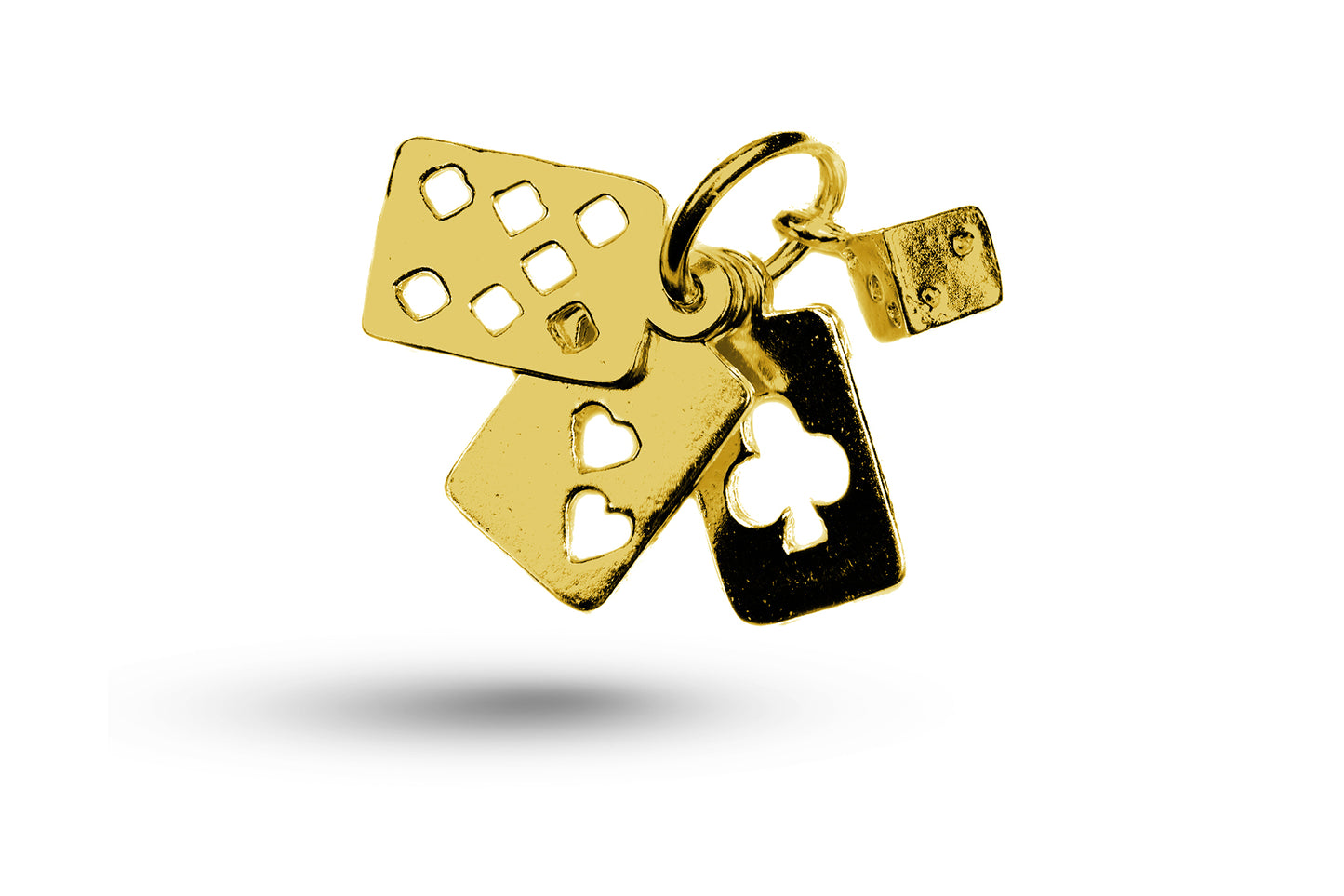 Luxury yellow gold Cards and Dice charm.