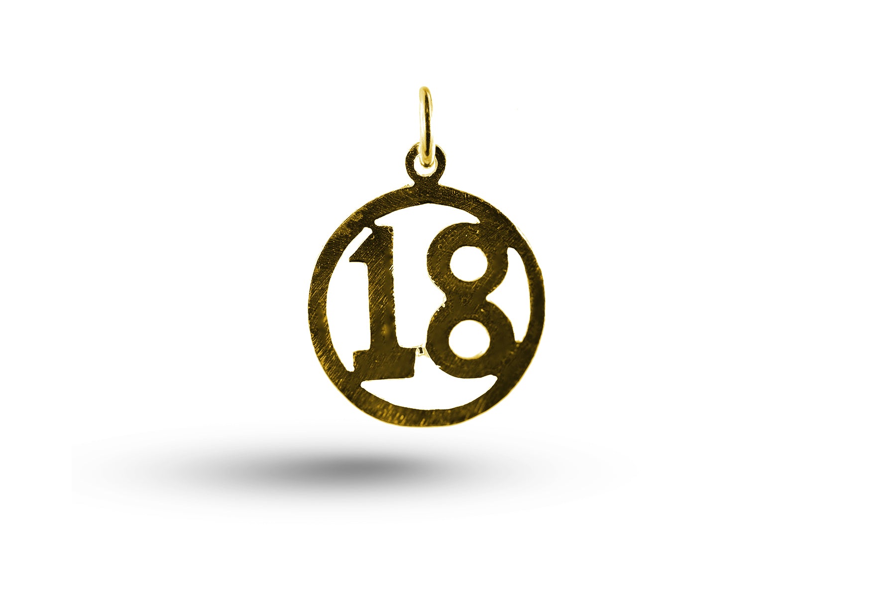 Yellow gold Birthday 18 in Circle charm.