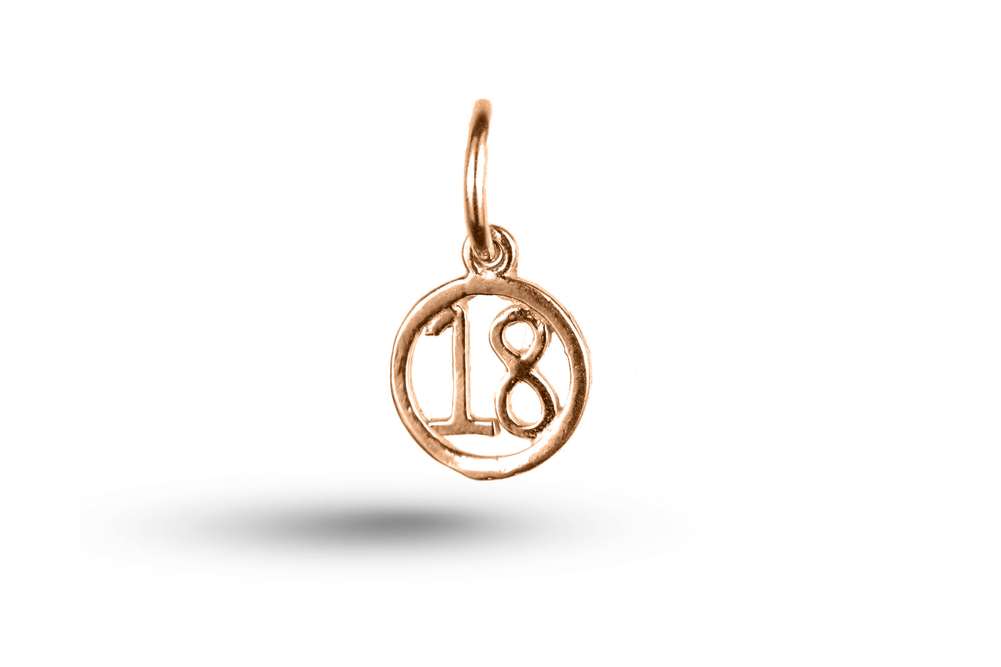 Rose gold Birthday 18 in Circle charm.