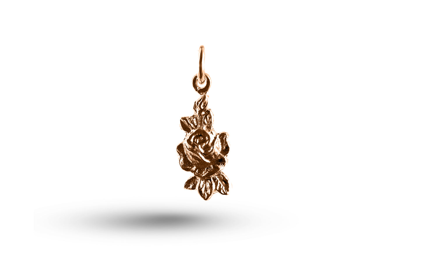 Rose gold Rosebud charm.