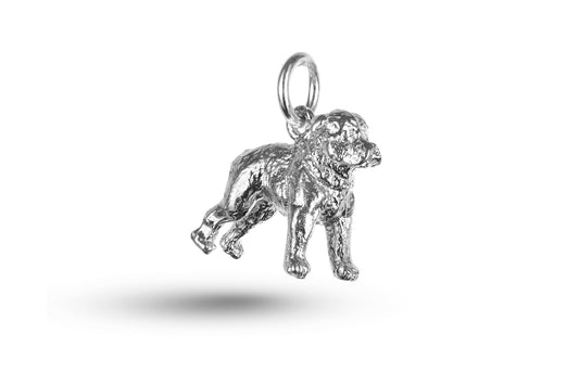 White gold Staffs Bull Terrier Dog charm.