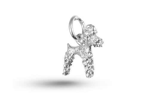 White gold Poodle Dog charm.