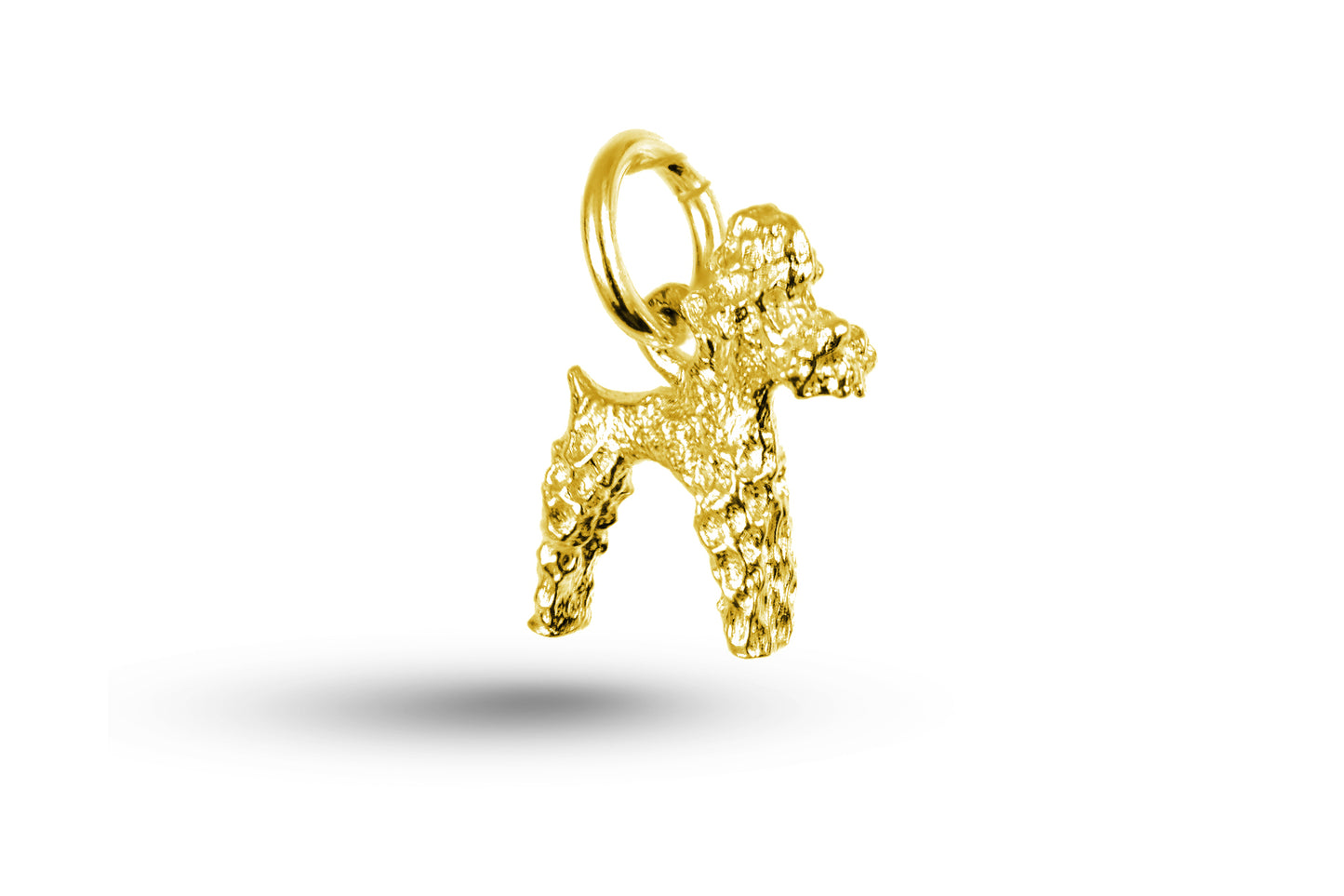 Yellow gold Poodle Dog charm.