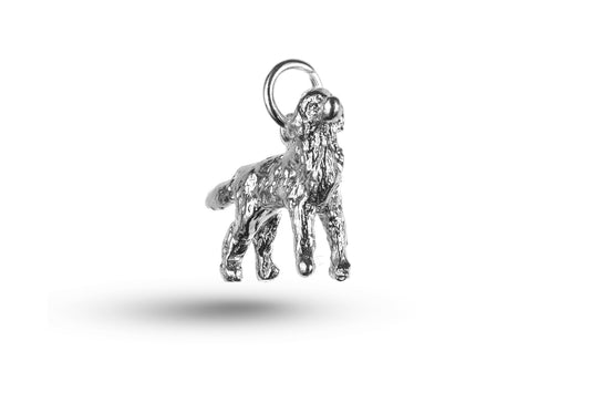 White gold Setter Dog charm.