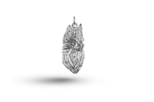 White gold Wolf Head charm.