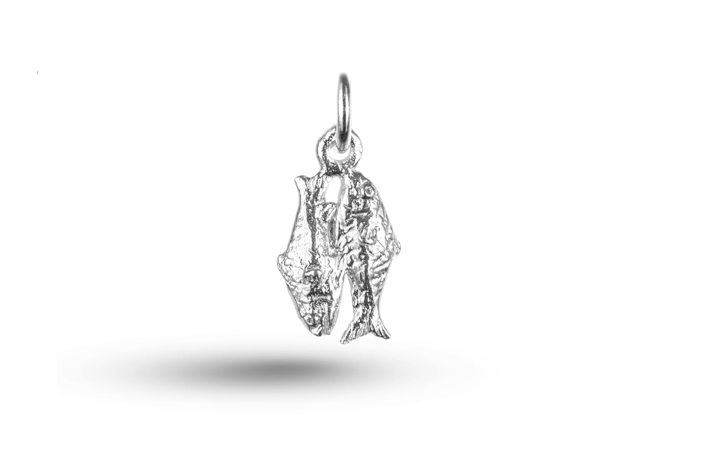 White gold Pisces charm.