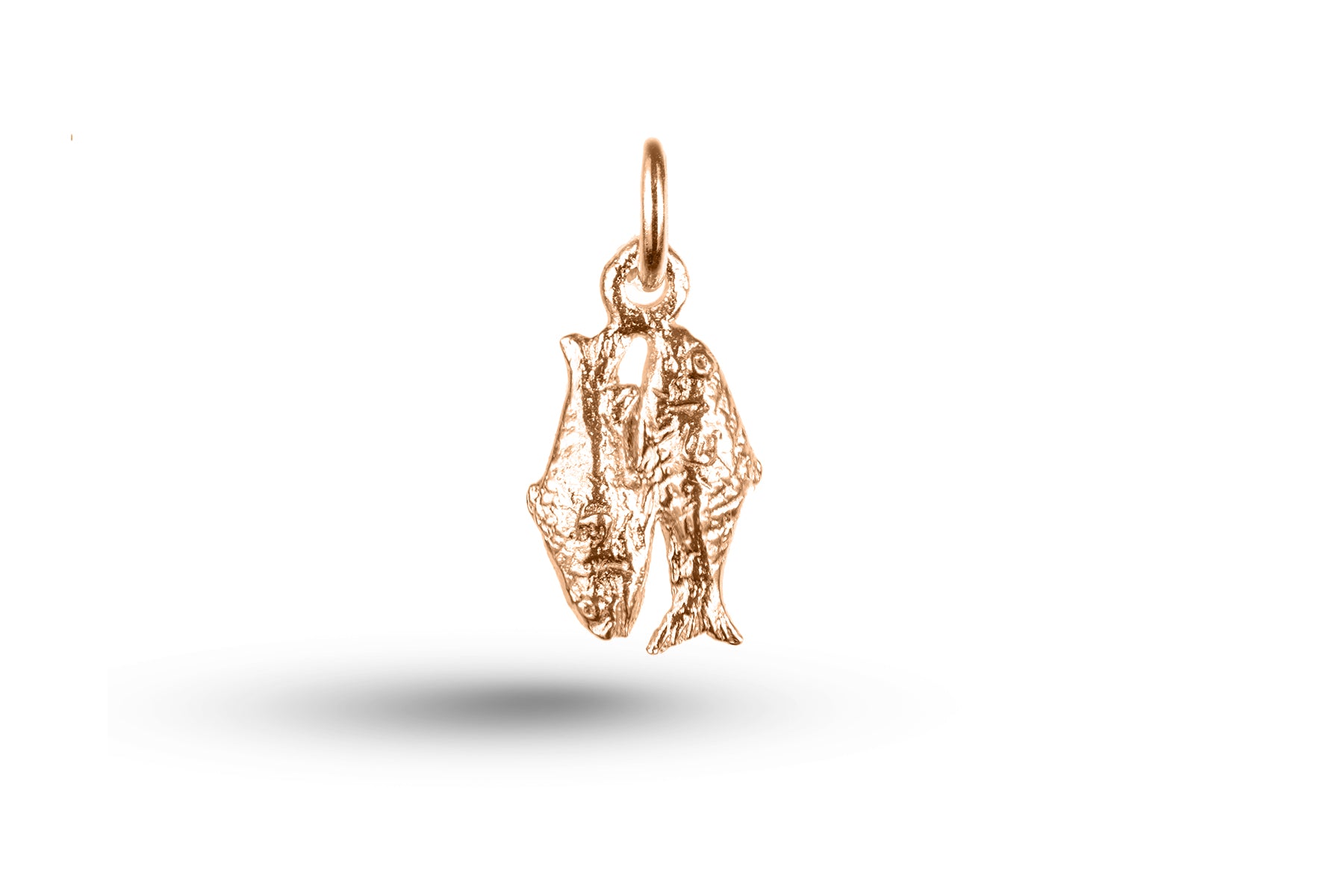 Rose gold Pisces charm.
