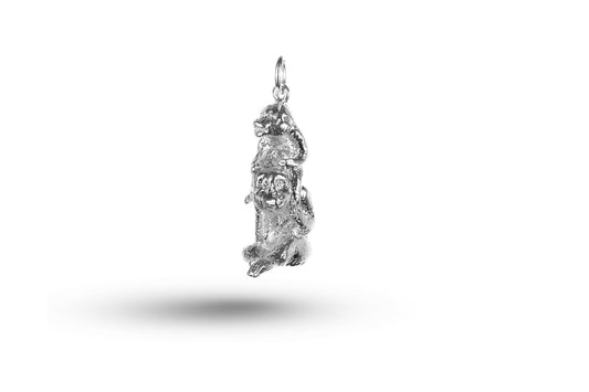 White gold Monkey and Mother charm.