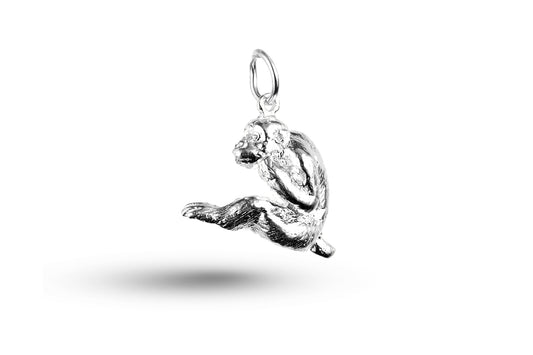 White gold Sitting Monkey charm.