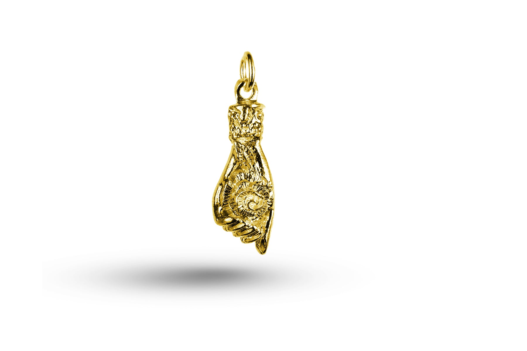 Yellow gold Hand Holding Rose charm.