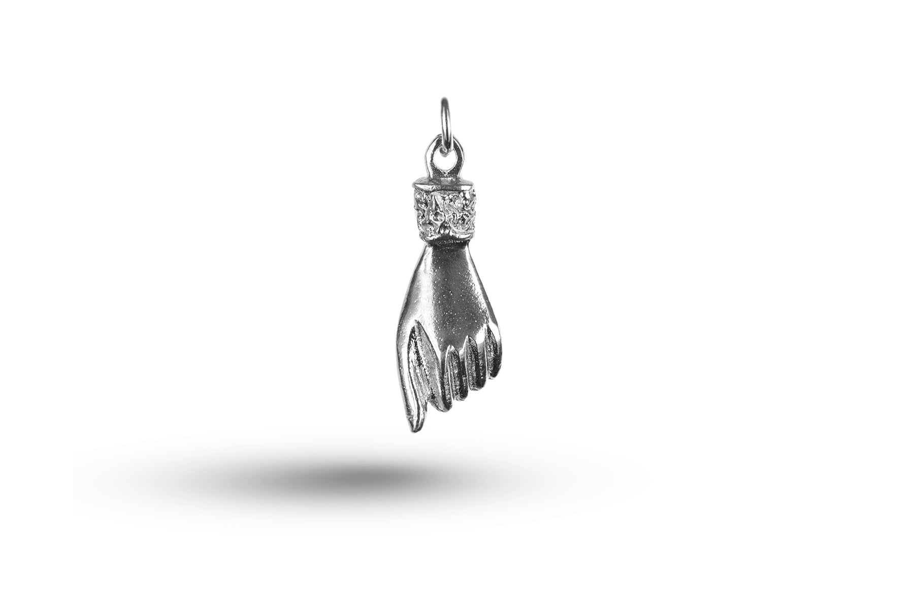 White gold Closed Hand charm.