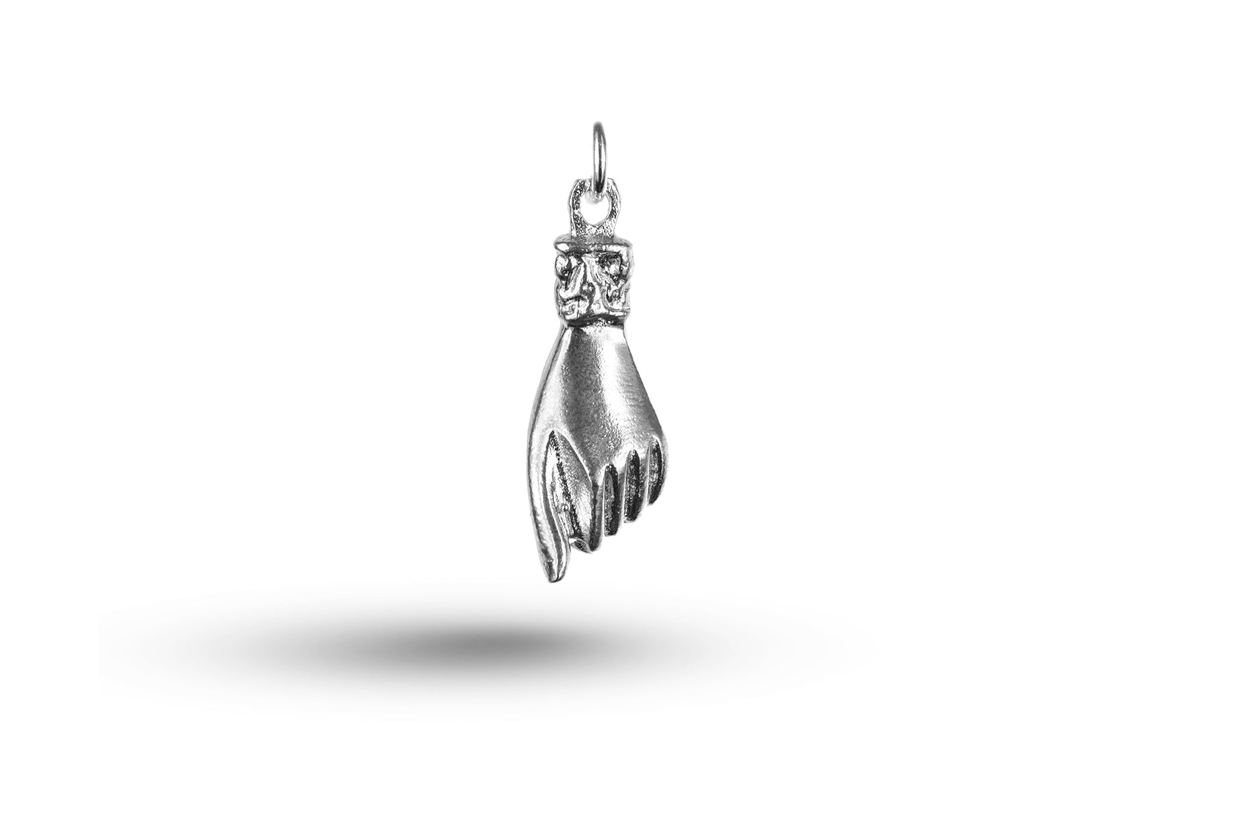 White gold Hand Holding Heart charm.