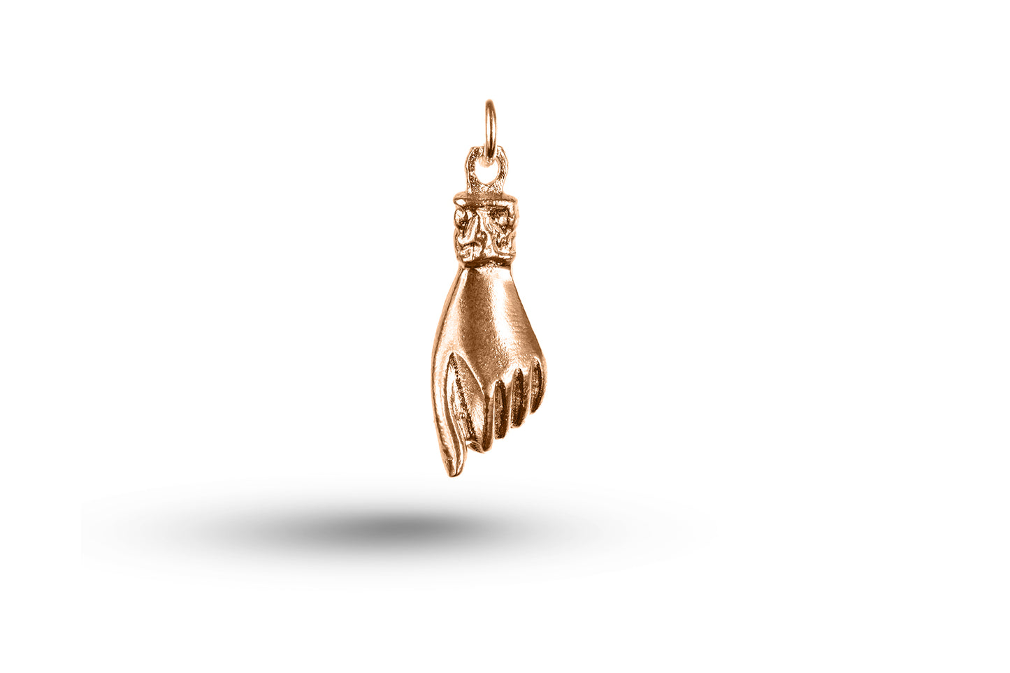 Rose gold Hand Holding Heart charm.