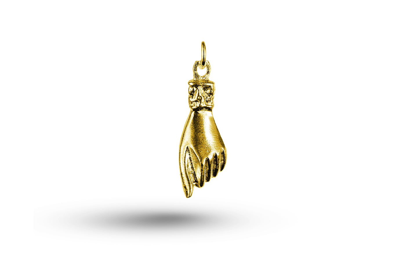 Yellow gold Hand Holding Heart charm.