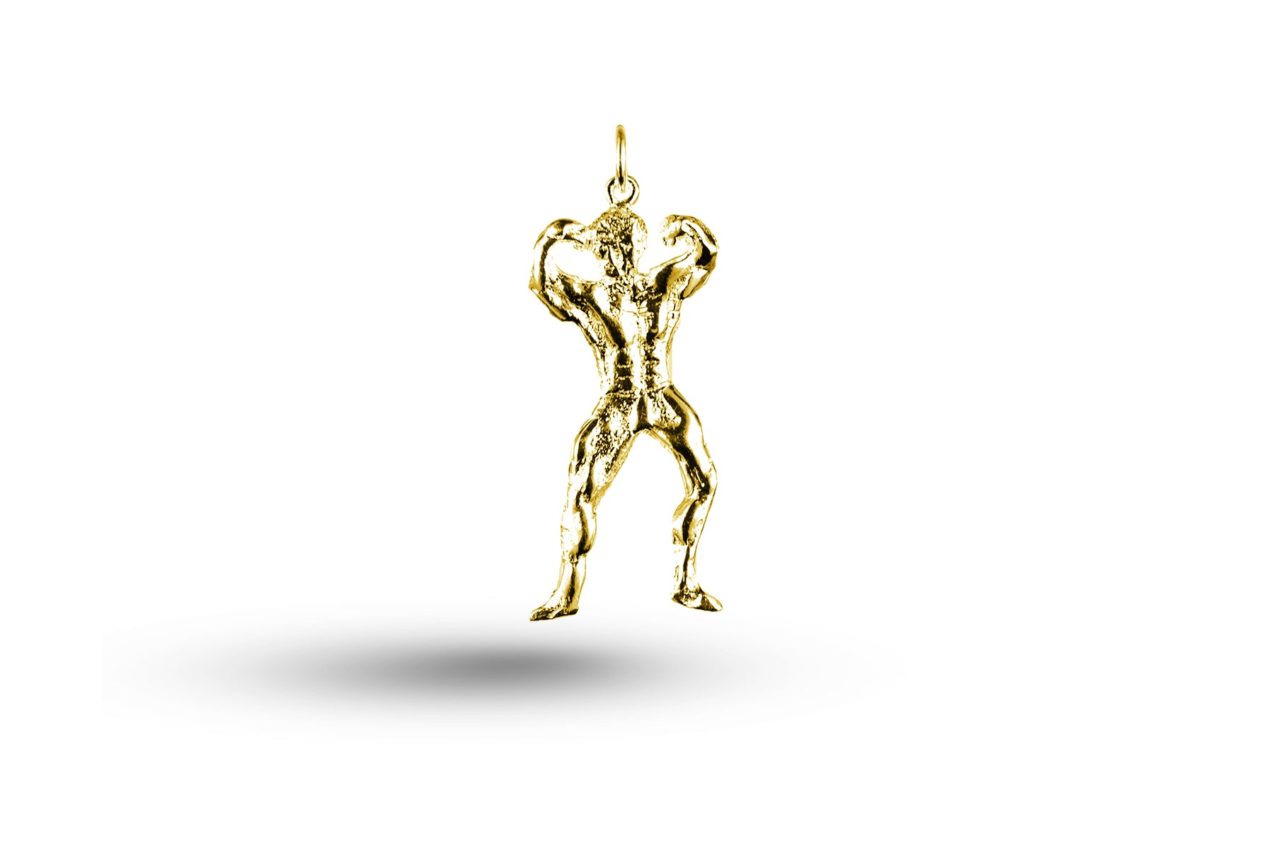 Yellow gold Heavy Muscle Man charm.