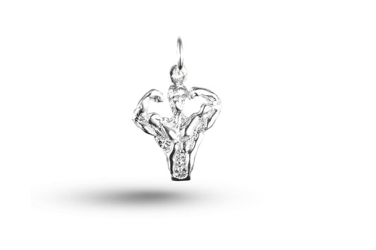 White gold Muscle Man charm.