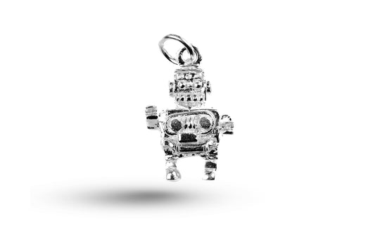 White gold Robot charm.