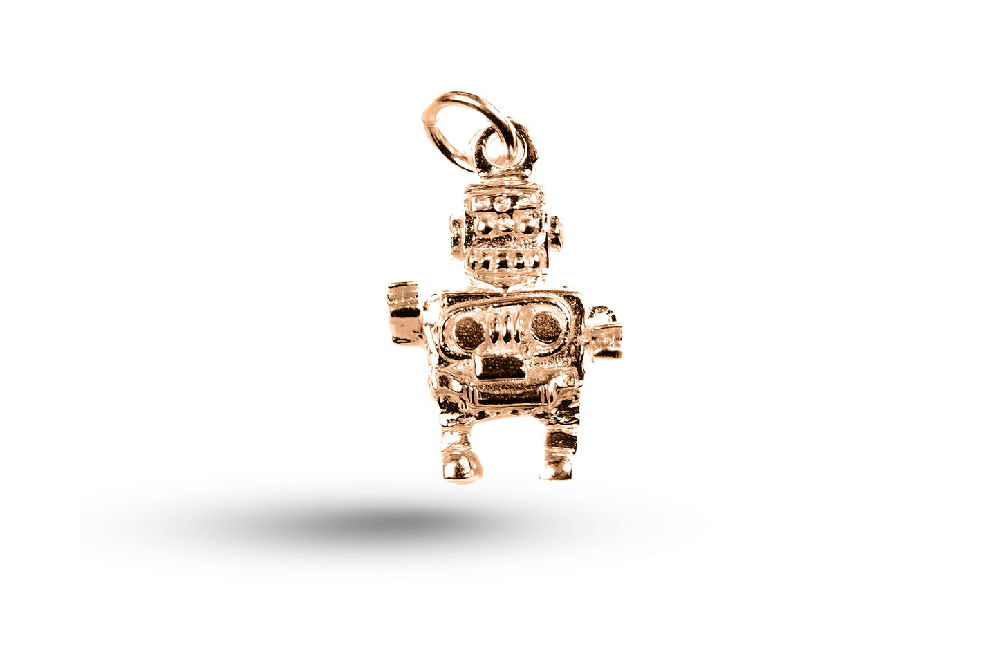 Rose gold Robot charm.