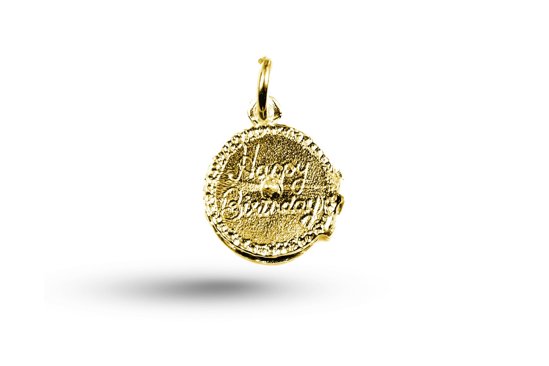 Yellow gold Birthday Cake charm.