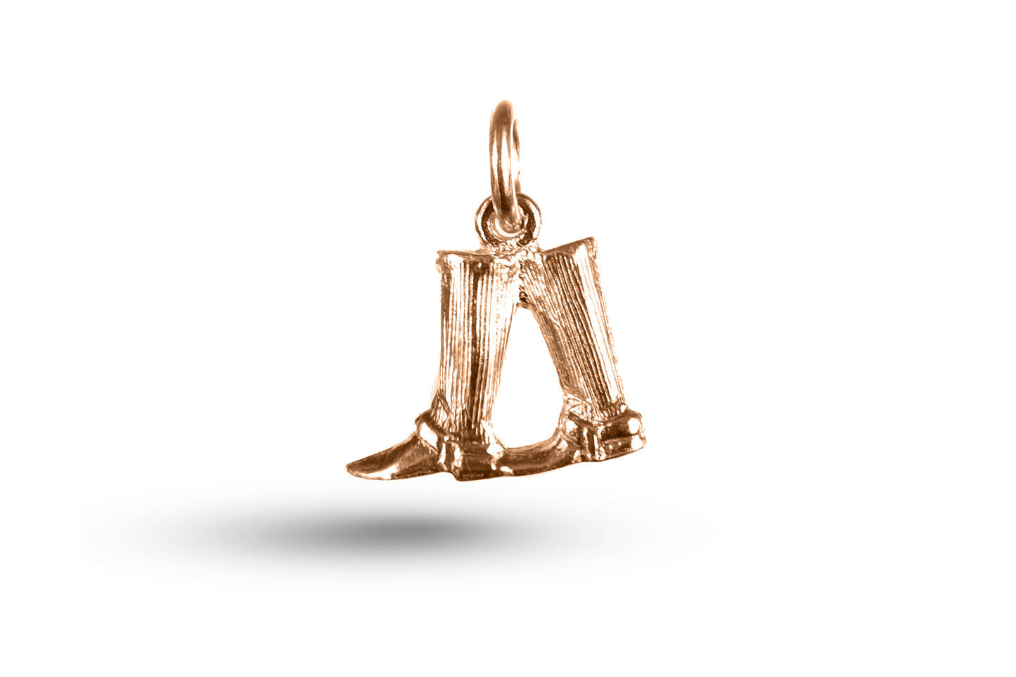 Rose gold Pair of Riding Boots charm.