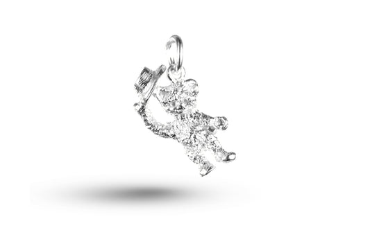 White gold Ted with Hat charm.