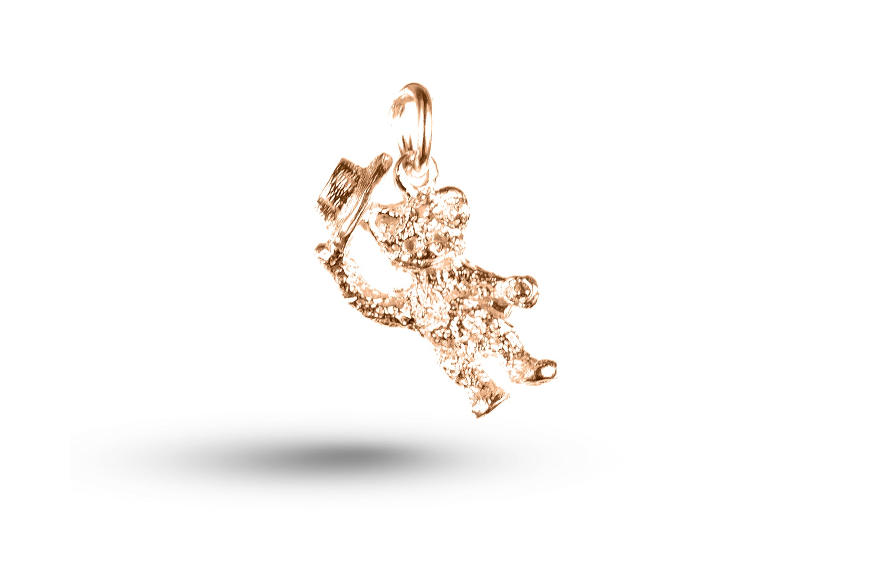Rose gold Ted with Hat charm.