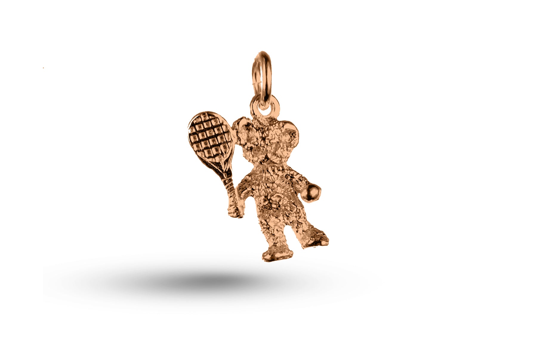 Rose gold Ted with Racquet charm.