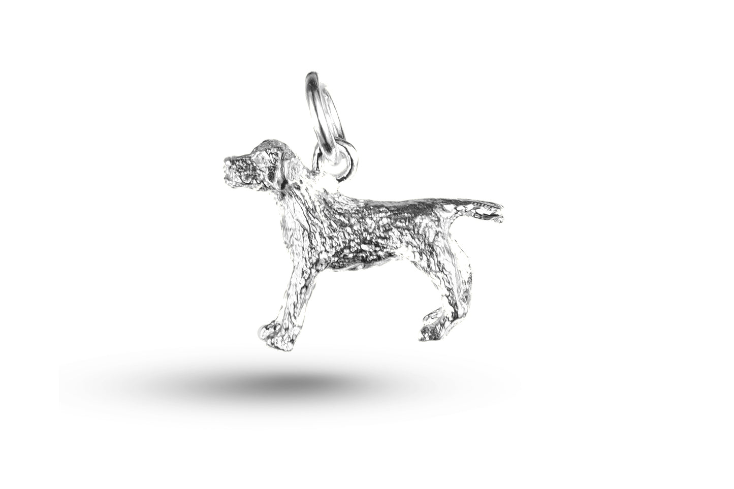 White gold Labrador Dog charm.