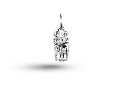 White gold Gemini Twins charm.