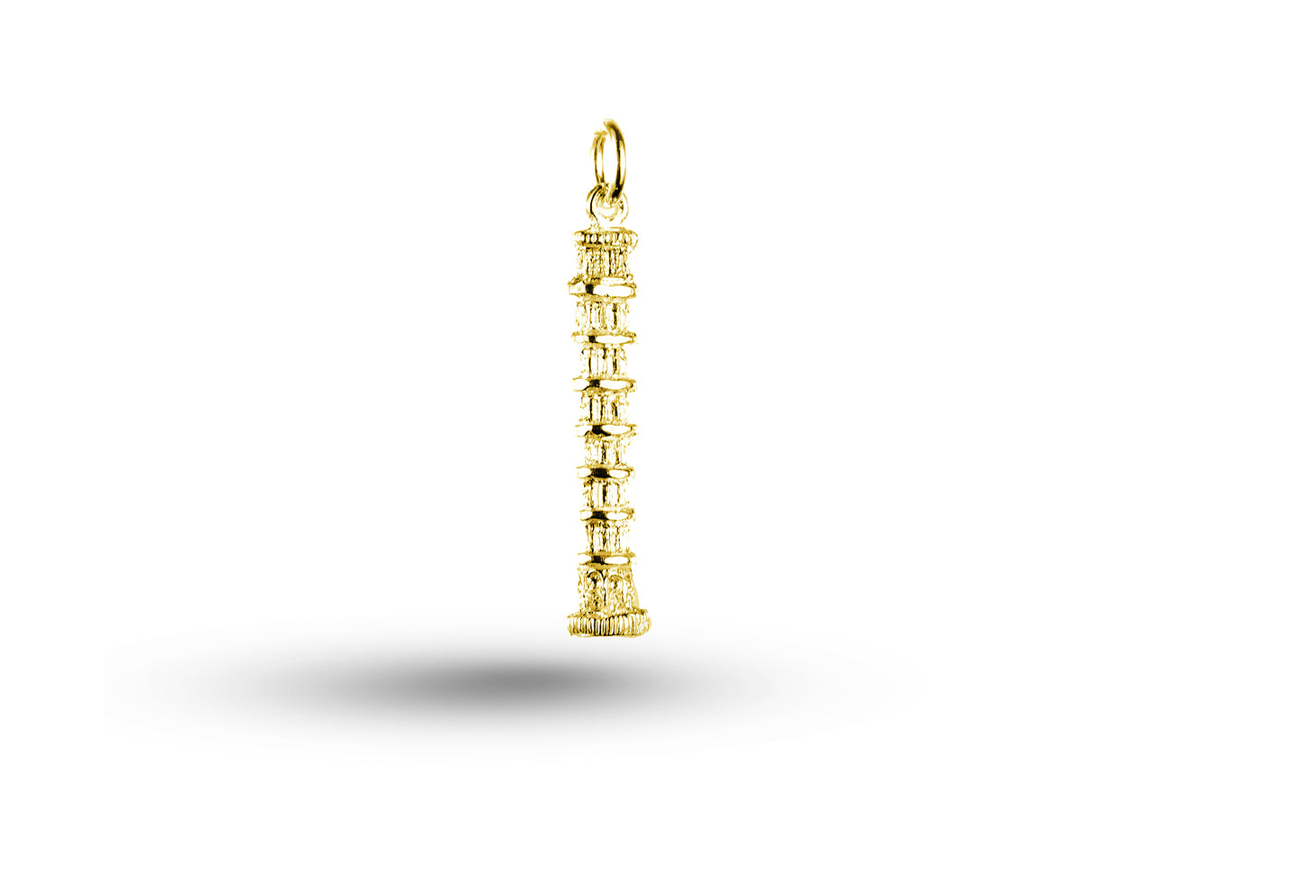 Yellow gold Leaning Tower of Pisa charm.