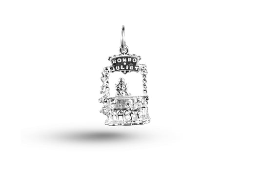 White gold Romeo and Juliet charm.