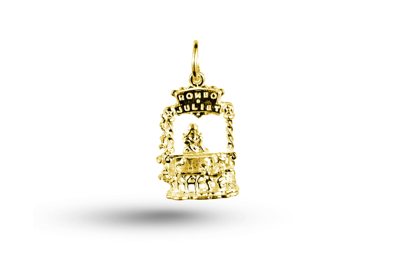 Yellow gold Romeo and Juliet charm.