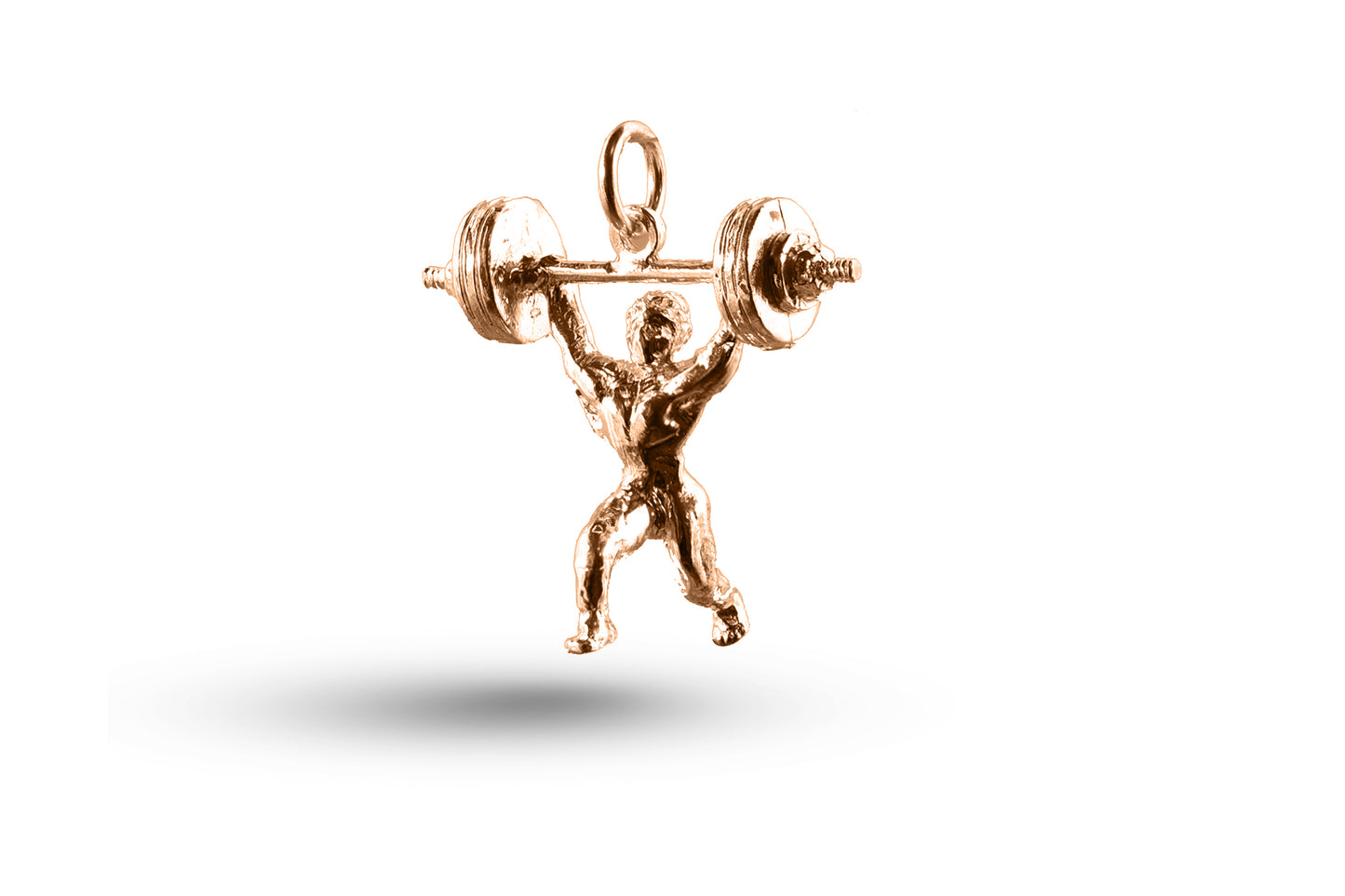 Rose gold Weight Lifting charm.