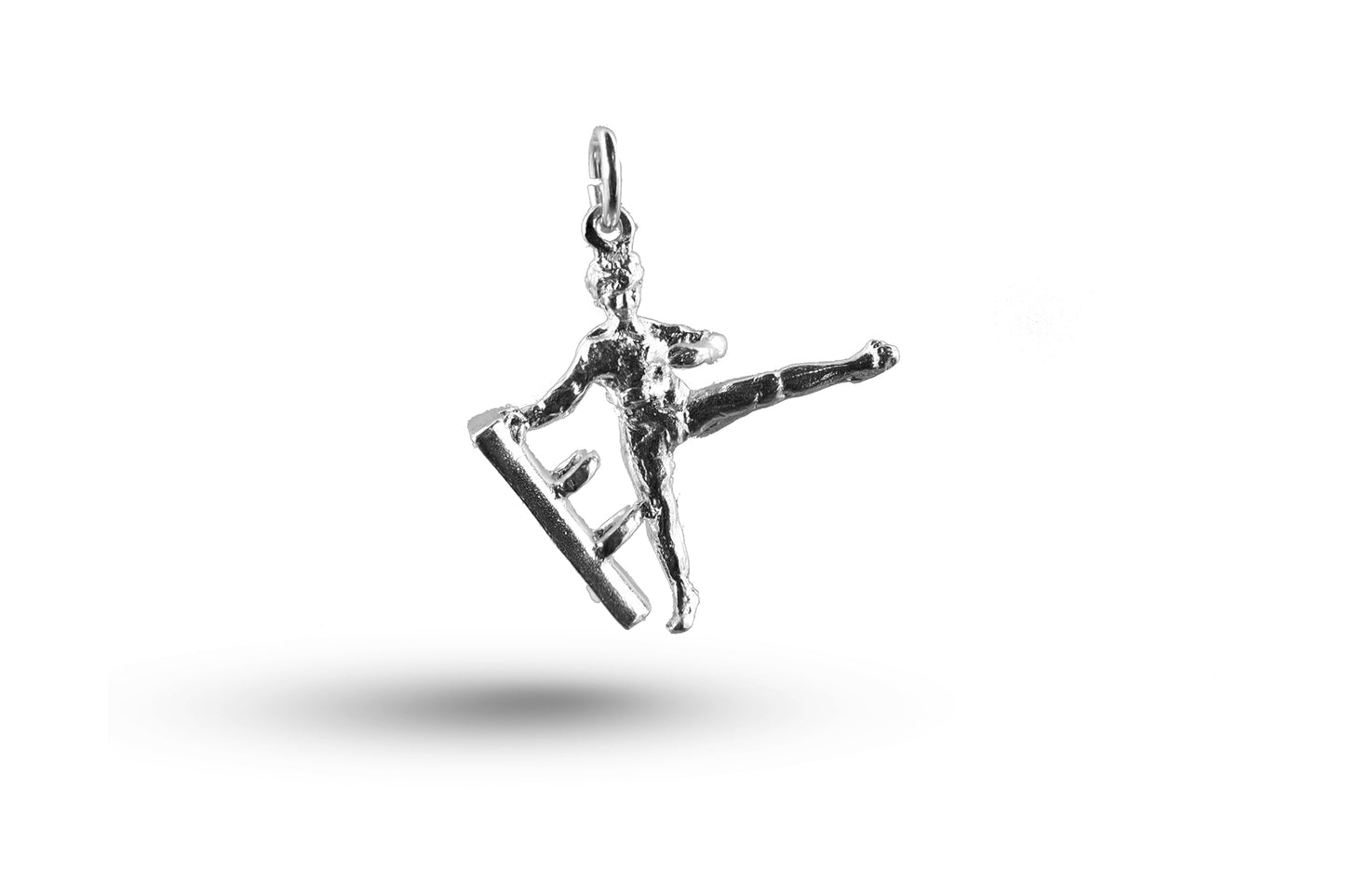 White gold Pommel Horse charm.