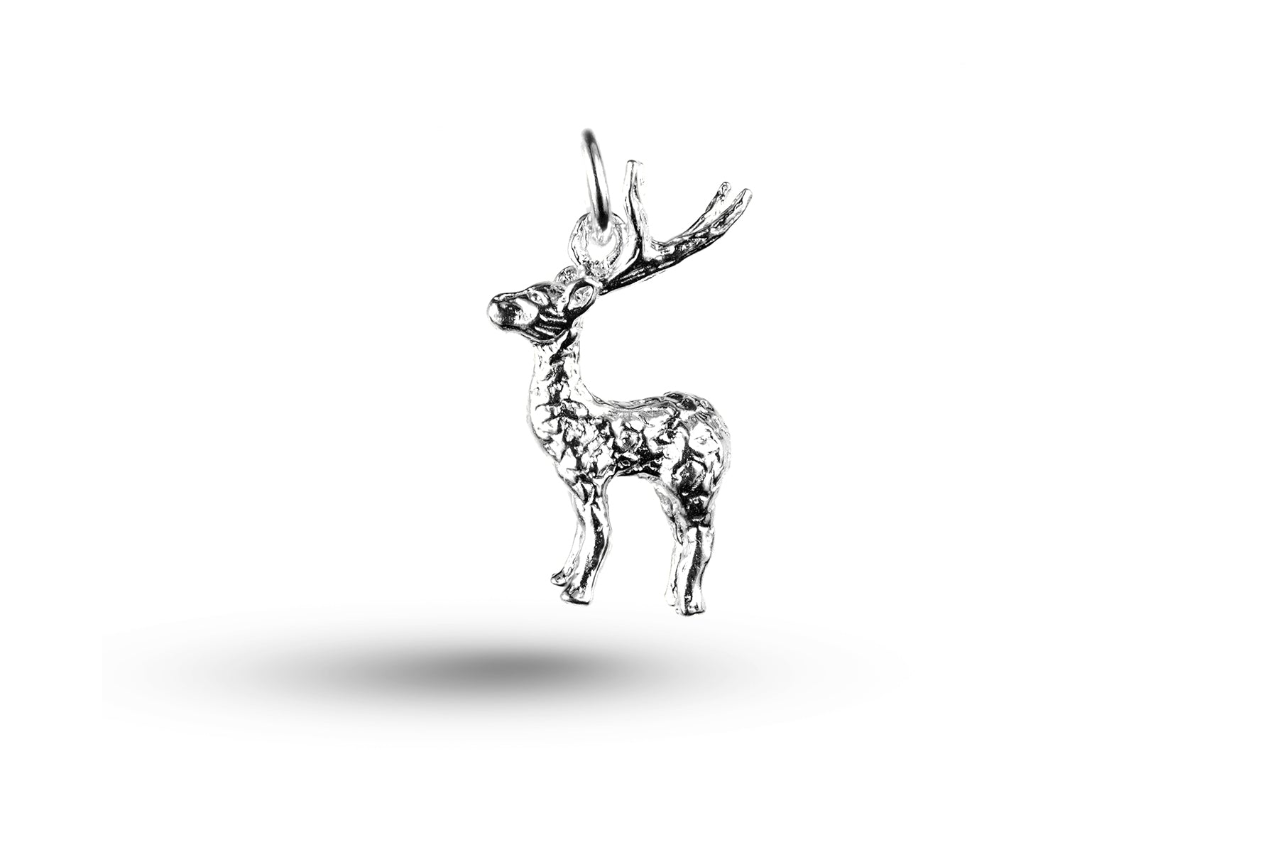 White gold Stag charm.