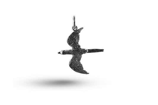 Luxury white gold bird charm.