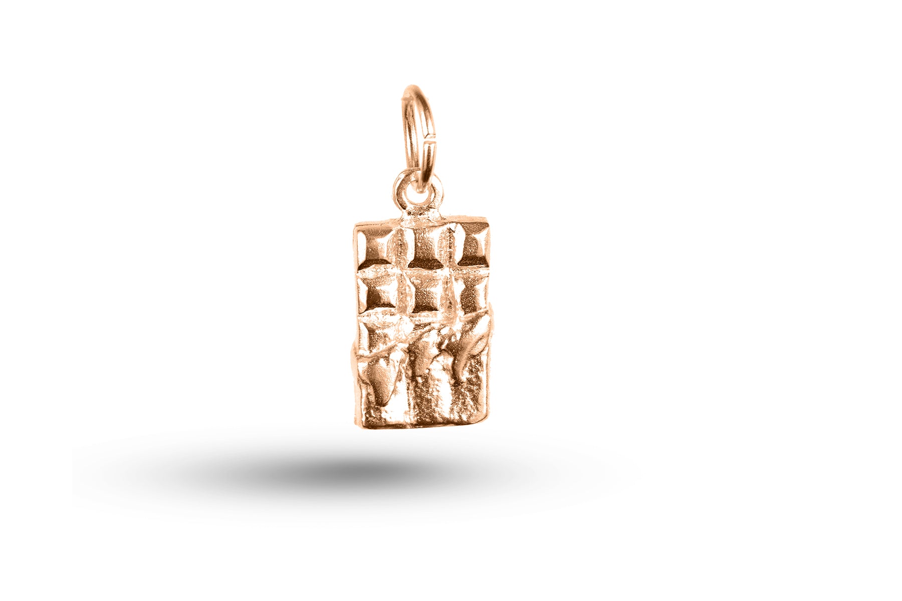 Rose gold Bar of Chocolate charm.