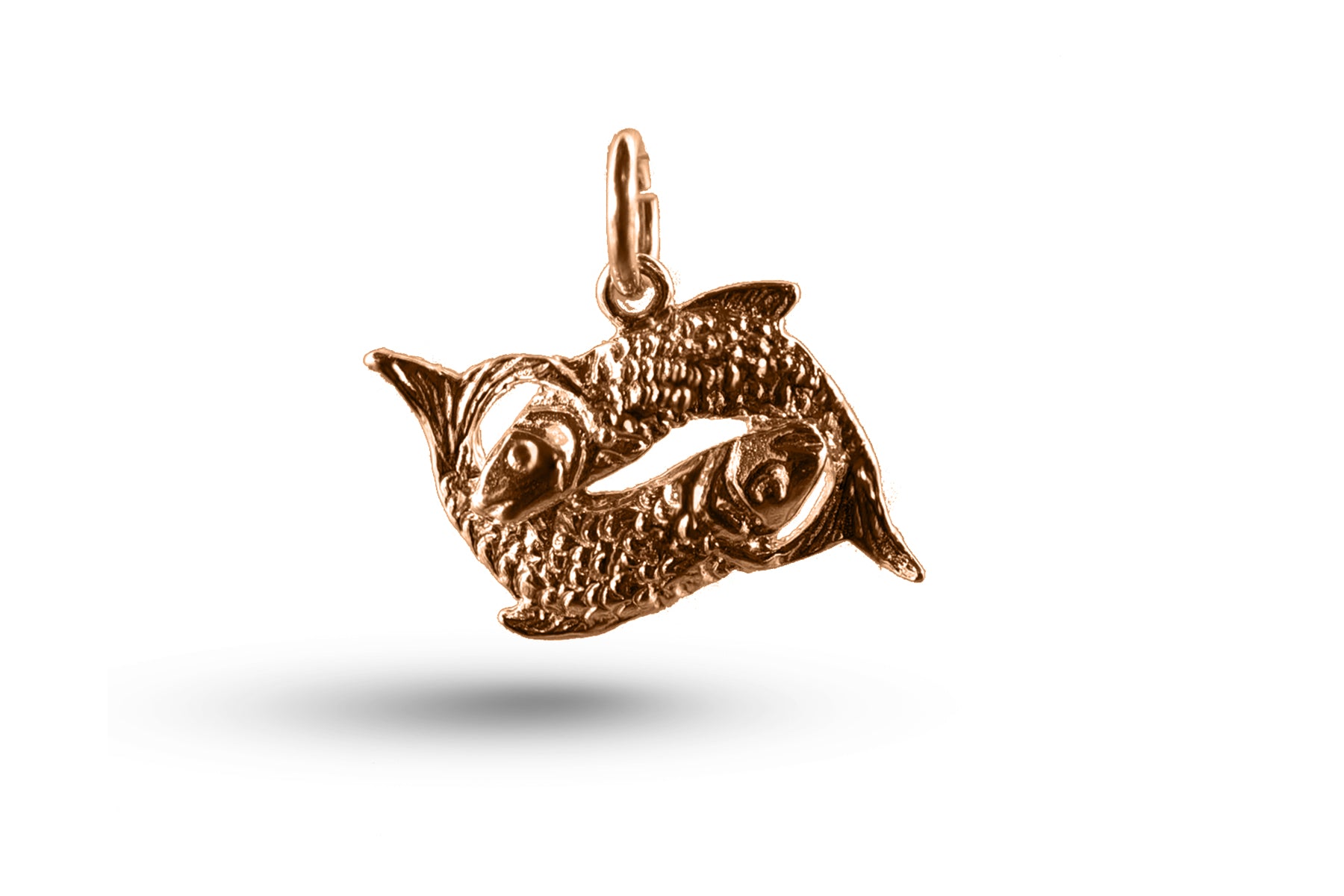 Rose gold Pisces charm.