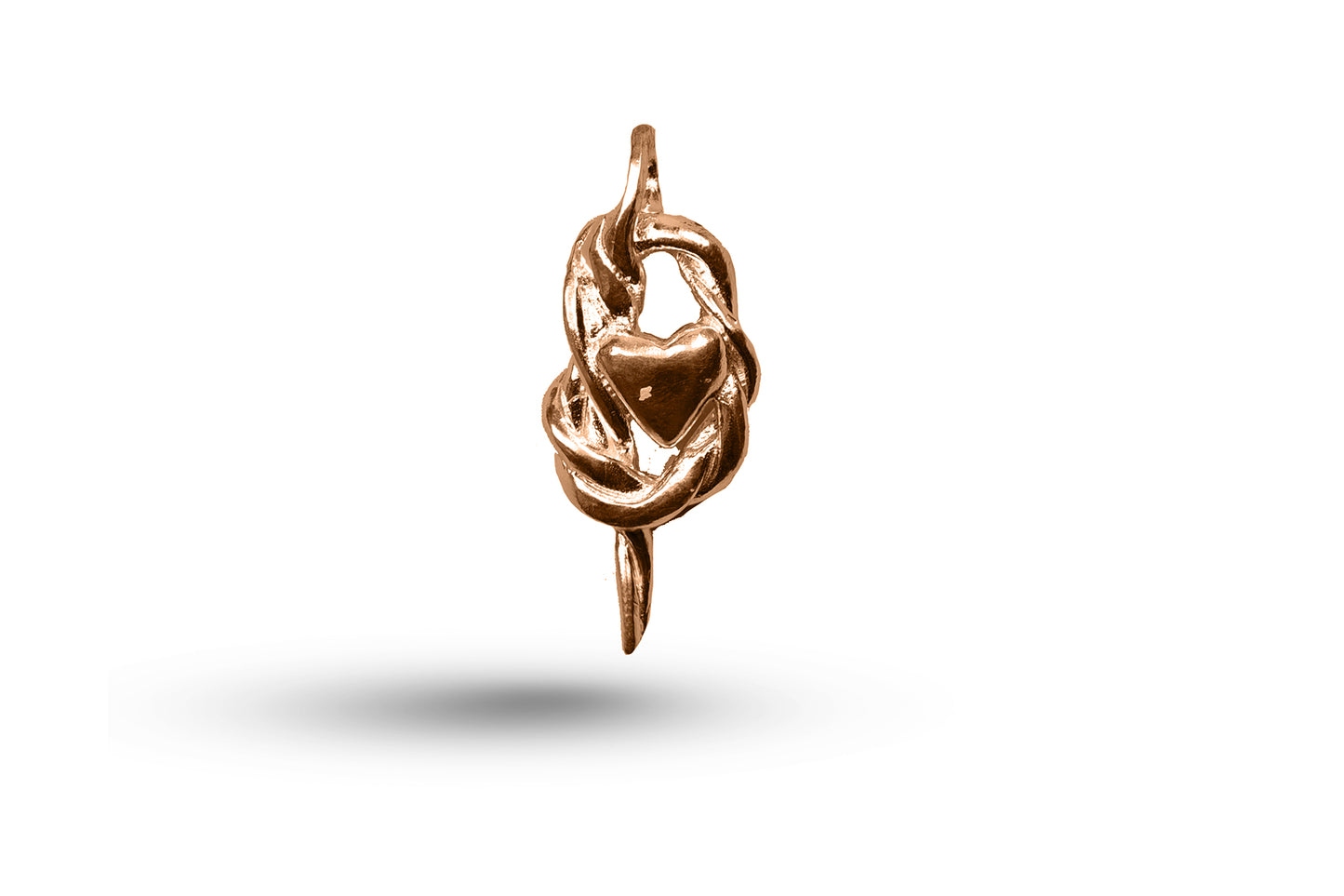 Rose gold Lovers Knot charm.